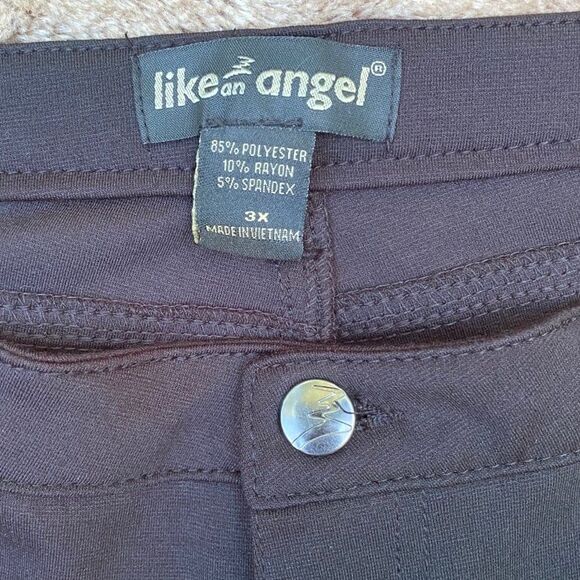LIKE AN ANGEL Black Classic Dark RAYON POWER STRETCH Pants Size 3X - Picture 8 of 8
